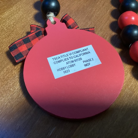 The Christmas Shoppe Wood/Polyester Garland New 33” - Picture 7 of 7